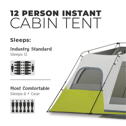 12 Person Instant Cabin Tent 18' x 10'