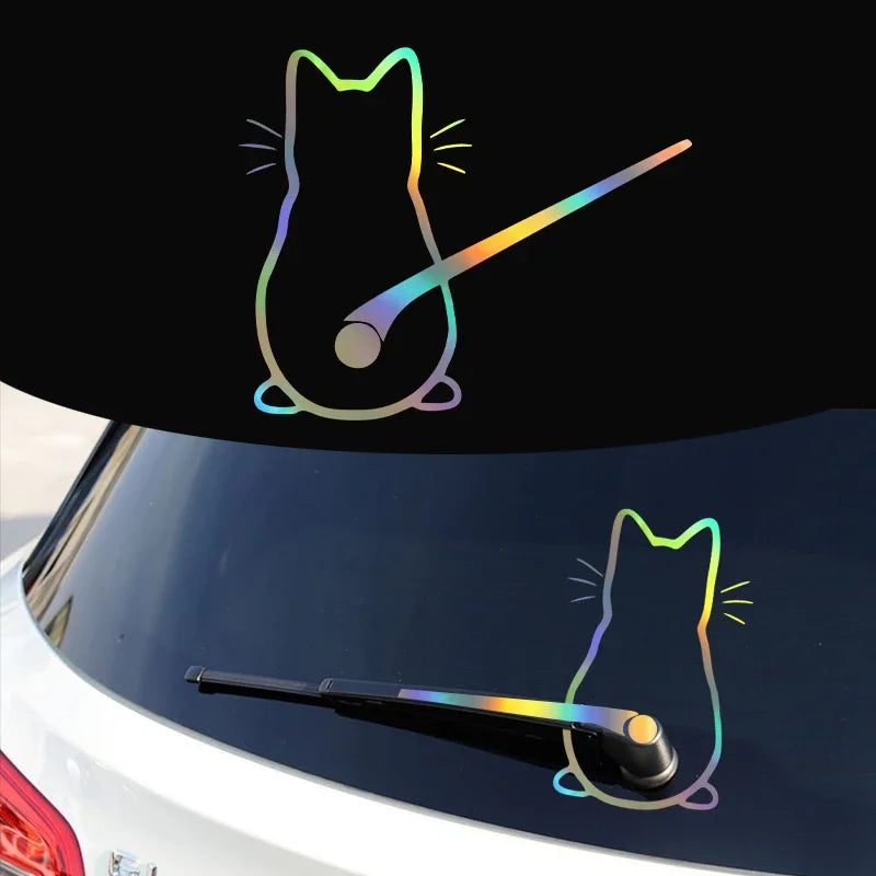 Fun Cat Window Rear Glass Sticker