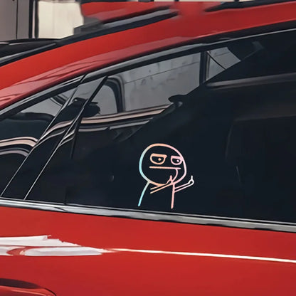 Reflective Funny Middle Finger Sticker