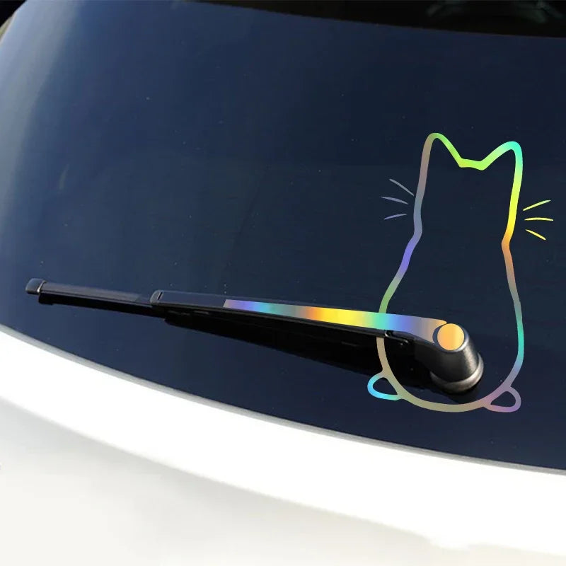 Fun Cat Window Rear Glass Sticker